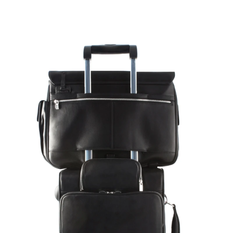 Хоризонтална, бизнес чанта  Piquadro Modus за 15 инча лаптоп с две отделения, черен цвят